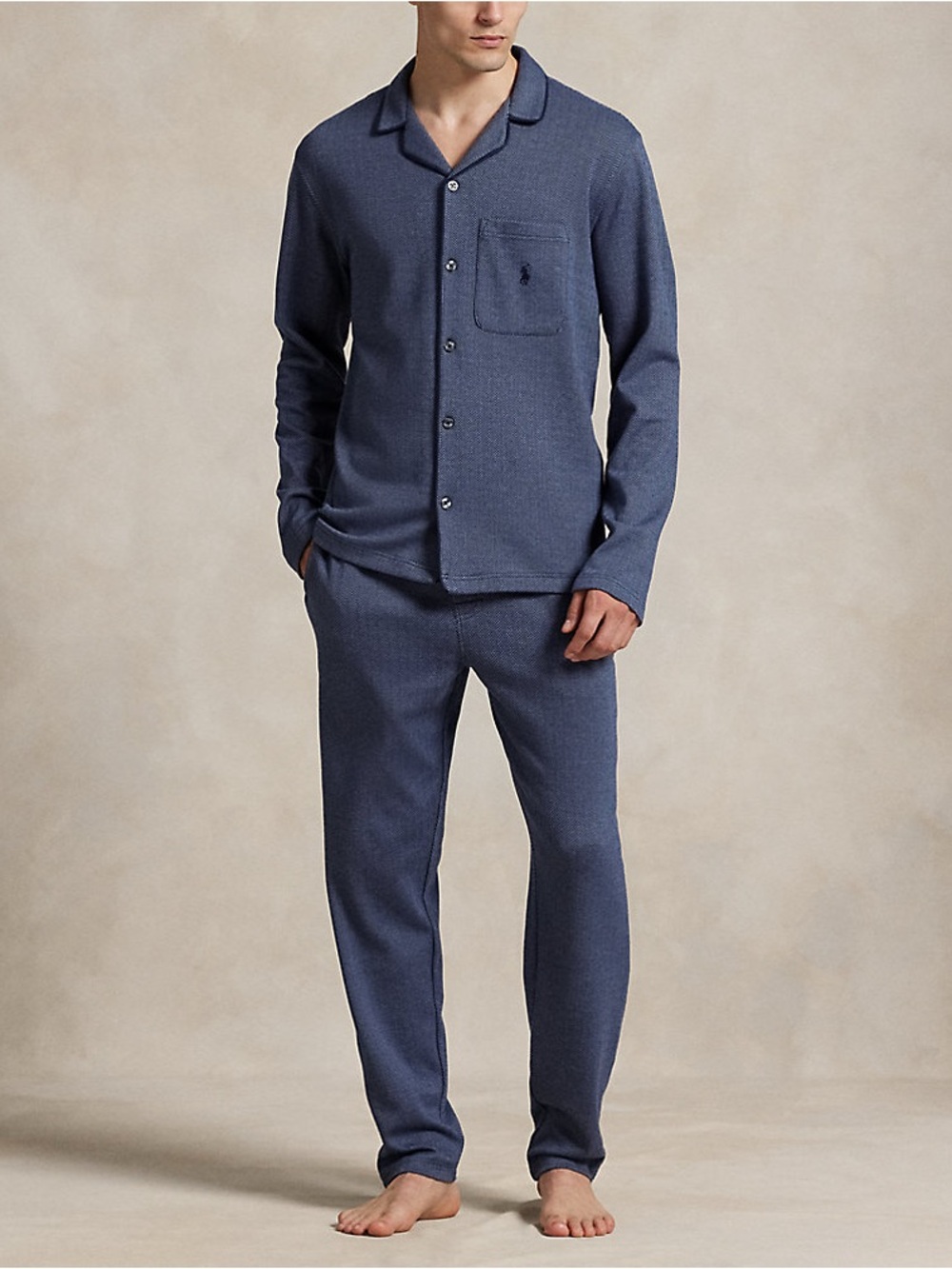 Polo Ralph Lauren Herringbone-Knit Pajama Set
